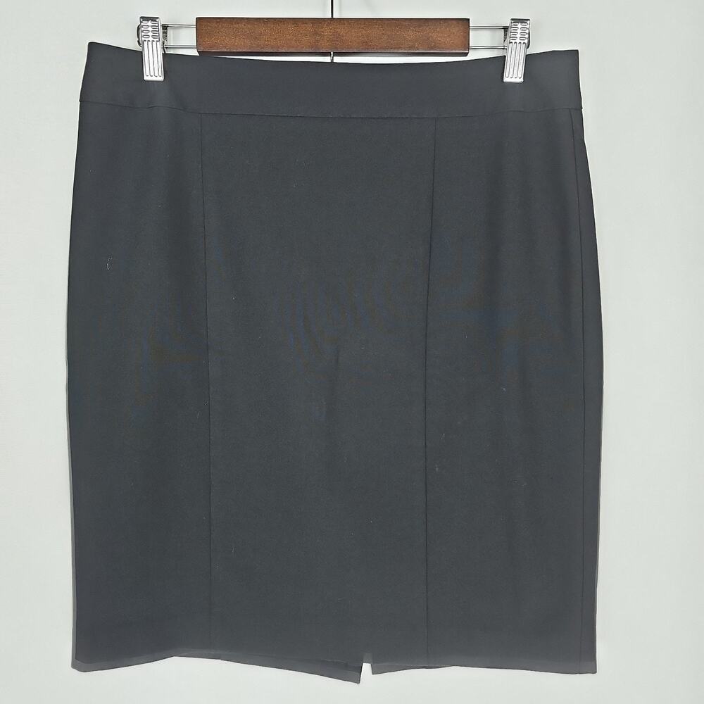 Ann Taylor Black Pencil Skirt Professional Minimalist, Zip Closure, Size: 10P